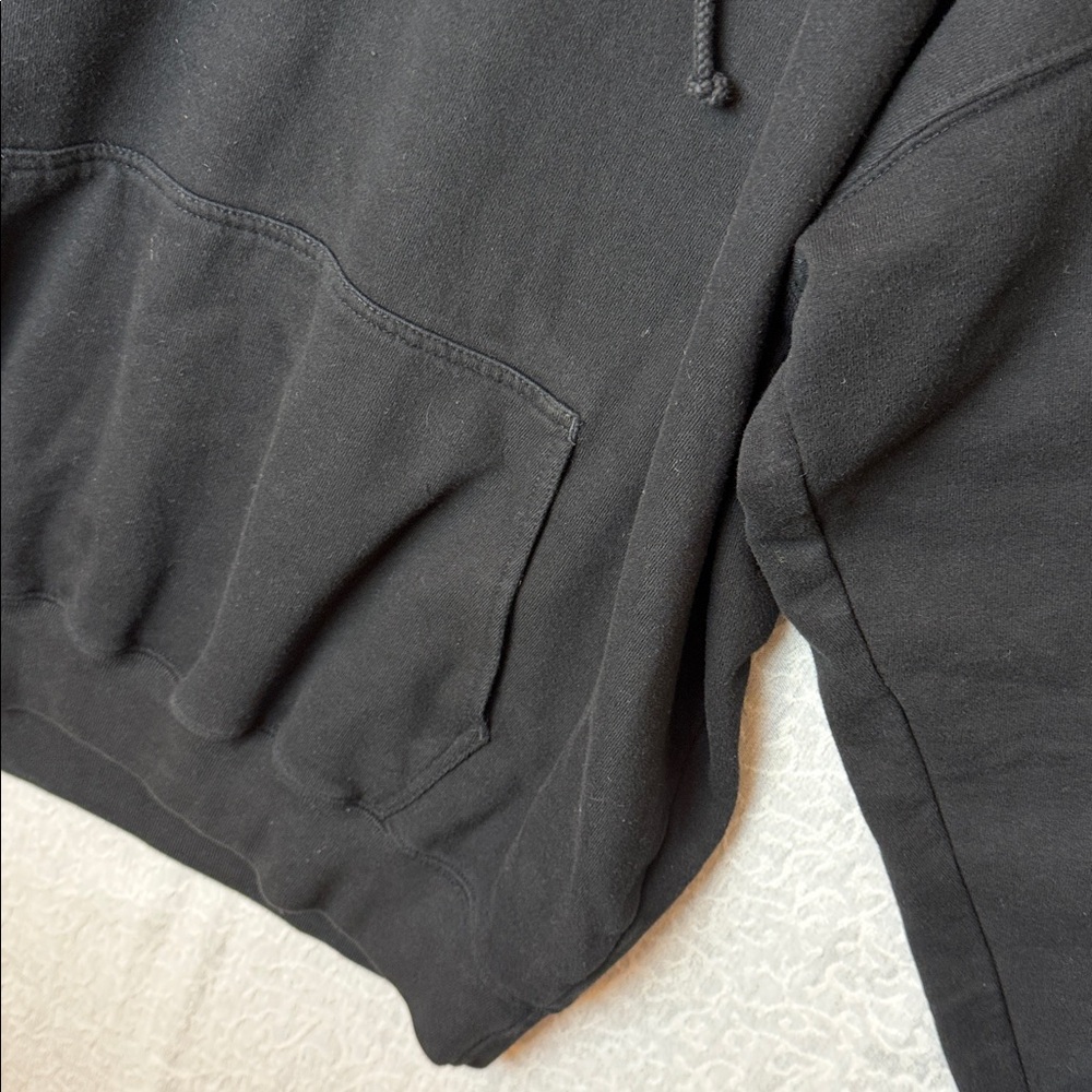 Brandy Melville Black Hoodie with Swiss Flag Design Embroidered Oversized B.M. - Picture 2 of 8